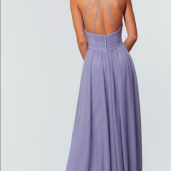 High-Neck Chiffon Bridesmaid Dress - Picture 7 of 7